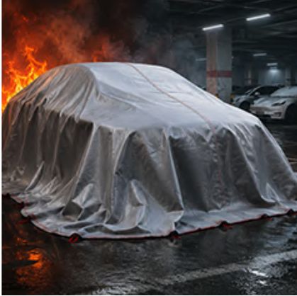 EV Fire Containment Blanket, Coated: Underground parking